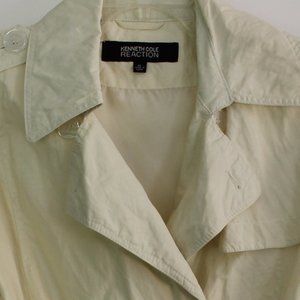 NWOT Kenneth Cole Reaction Trench Coat (crinkle style), XL, Off white color